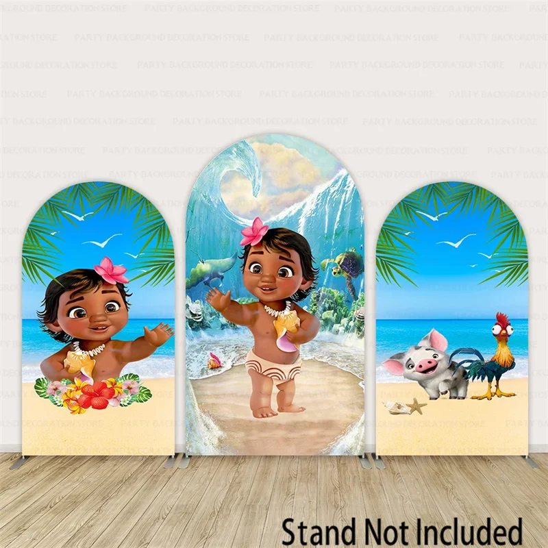 Summer Vocation Moana Maui Princess  Baby Birthday Party Arch Backdrops Cover Baby Shower Background Photography Photo Studio