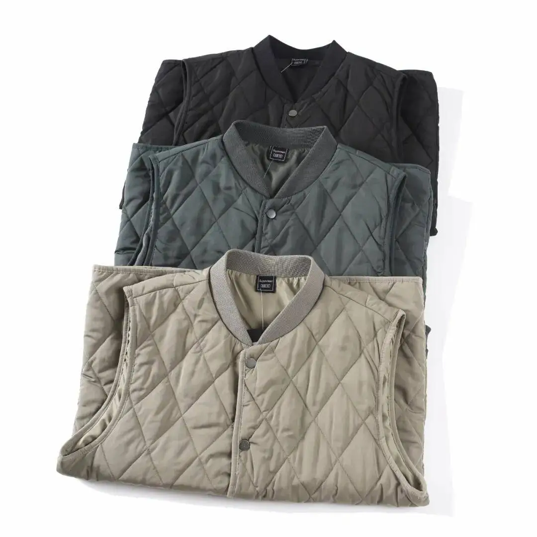 Japanese Retro Quilted Padded Vest for Men Unisex Lightweight Layering Sleeveless Top Autumn Versatile Waistcoat Outerwear