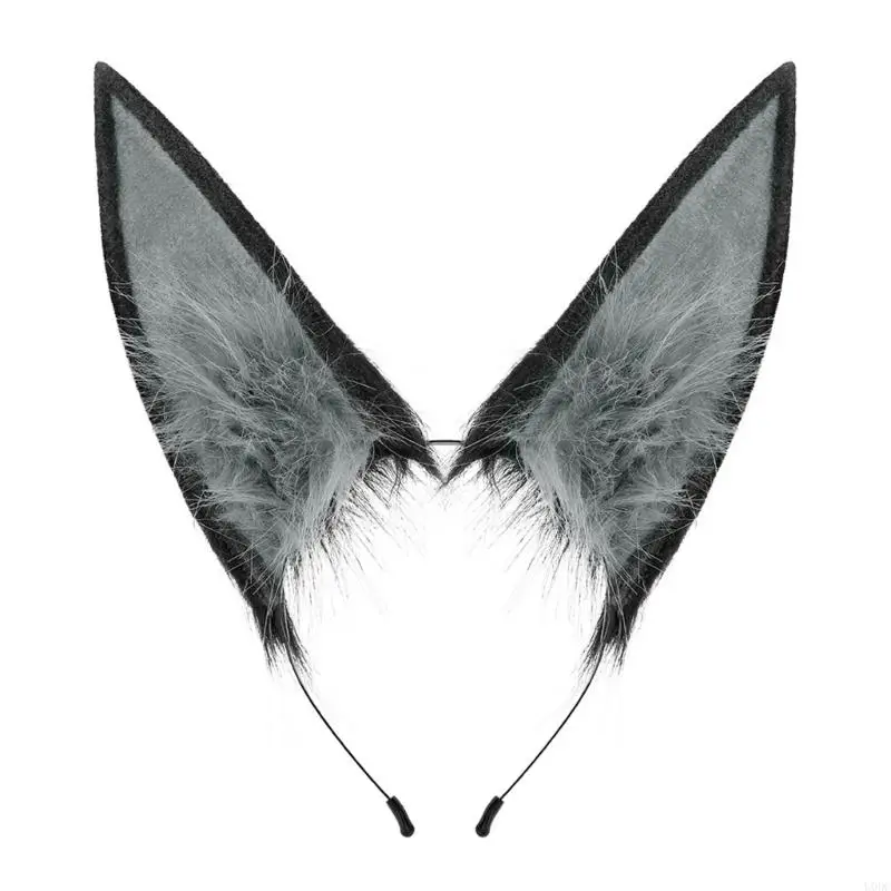 واقعية فروي آذان أرنب عصائب قابل للتعديل اكسسوارات للشعر موضة هيرباند لحفلات الهالوين عيد الفصح Y166 #1