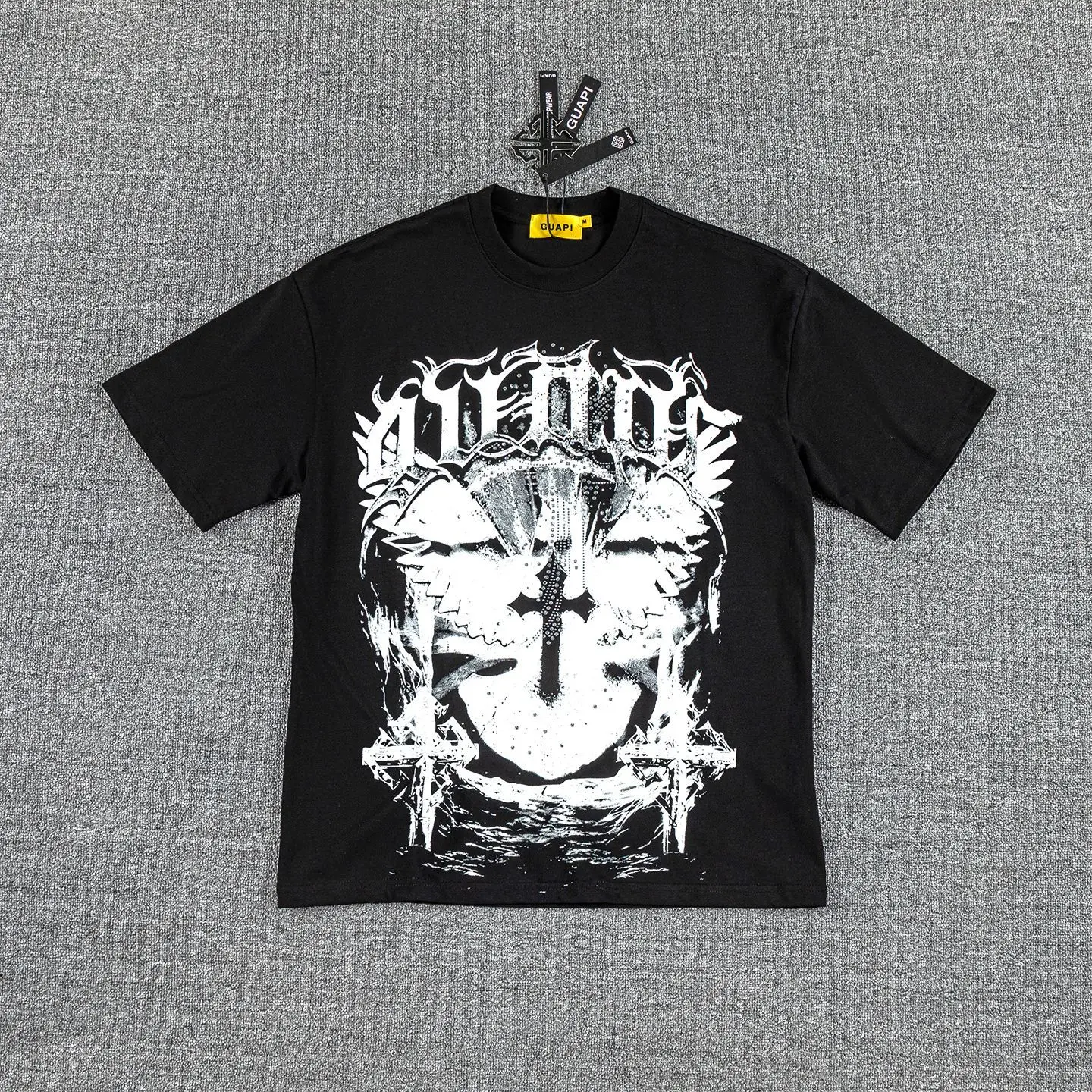 Guapi Retro Cross-strap Sleeveless Dark Gothic Hardcore Heavy Washed T-shirt