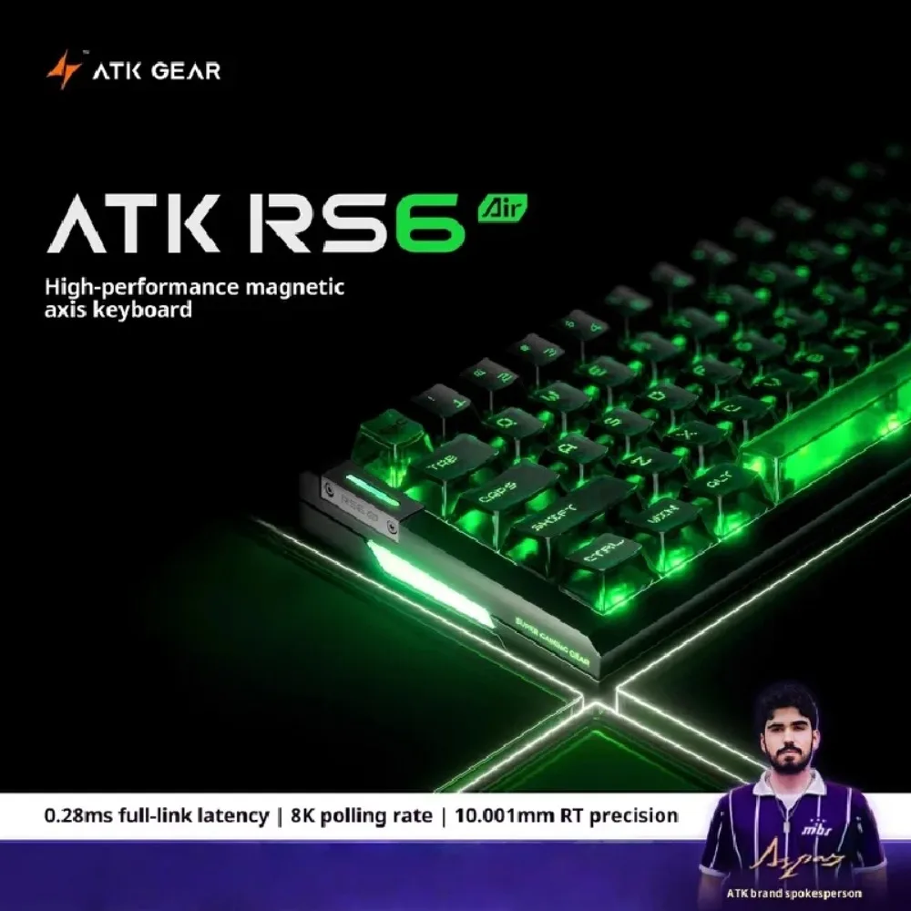 

ATK RS6 Air Mechanical Keyboard Wired Magnetic Switch Gasket E-sports Gamer Keyboard 8k Low Latency 0.001RT Gaming Accessories