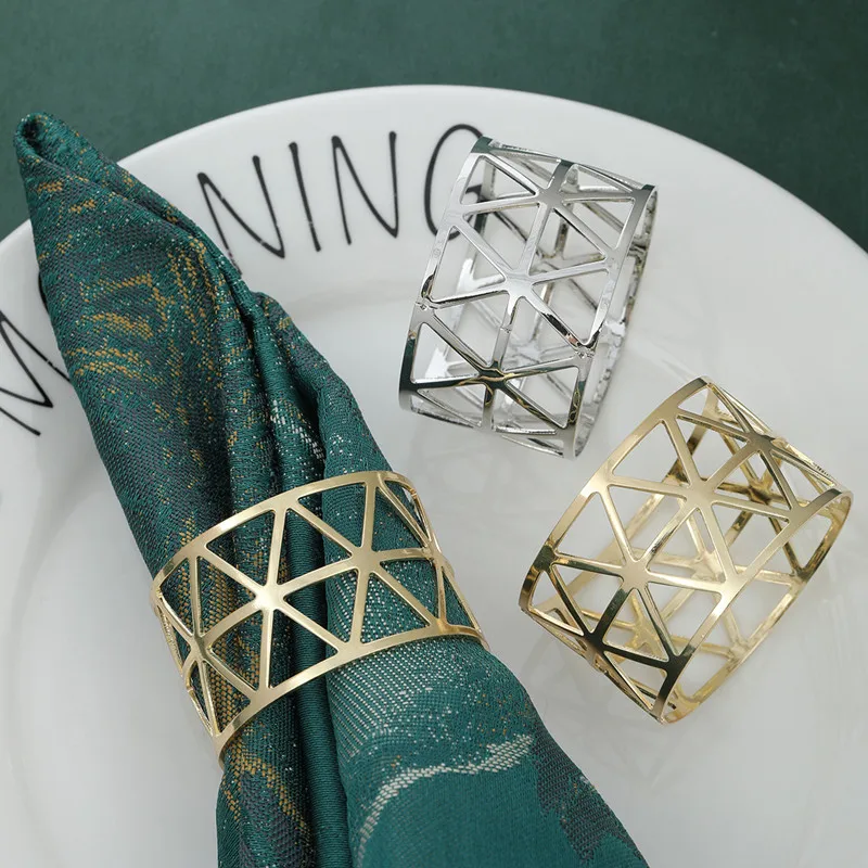 

12pcs Gold Napkin Ring For Dining Anniversary Birthday Christmas Thanksgiving of Table Decoration Napkin Holders Party Supplier