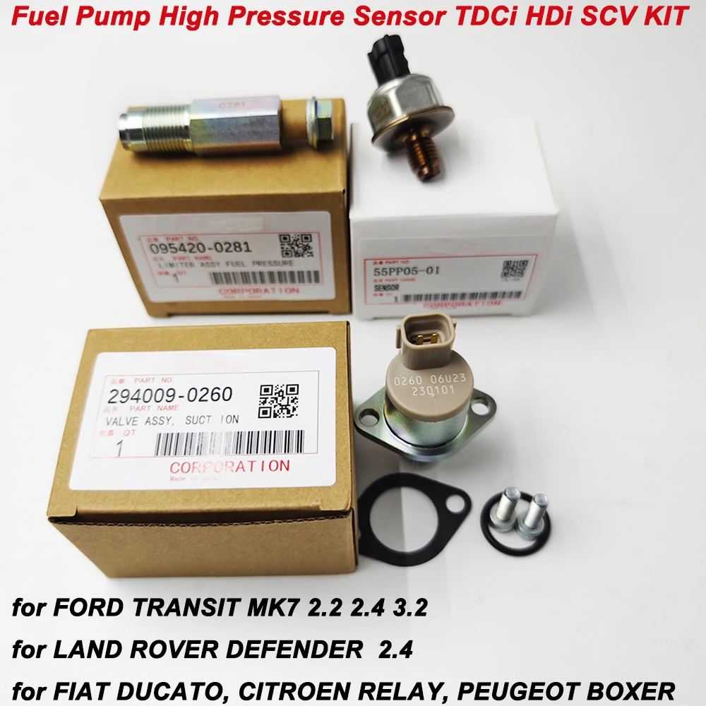 

6C1Q-9H321-AB 294009-0260 55PP05-01 294200-0360 095420-0281 High Pressure Sensor TDCi HDi SCV KIT for Ford Transit Fiat Ducato