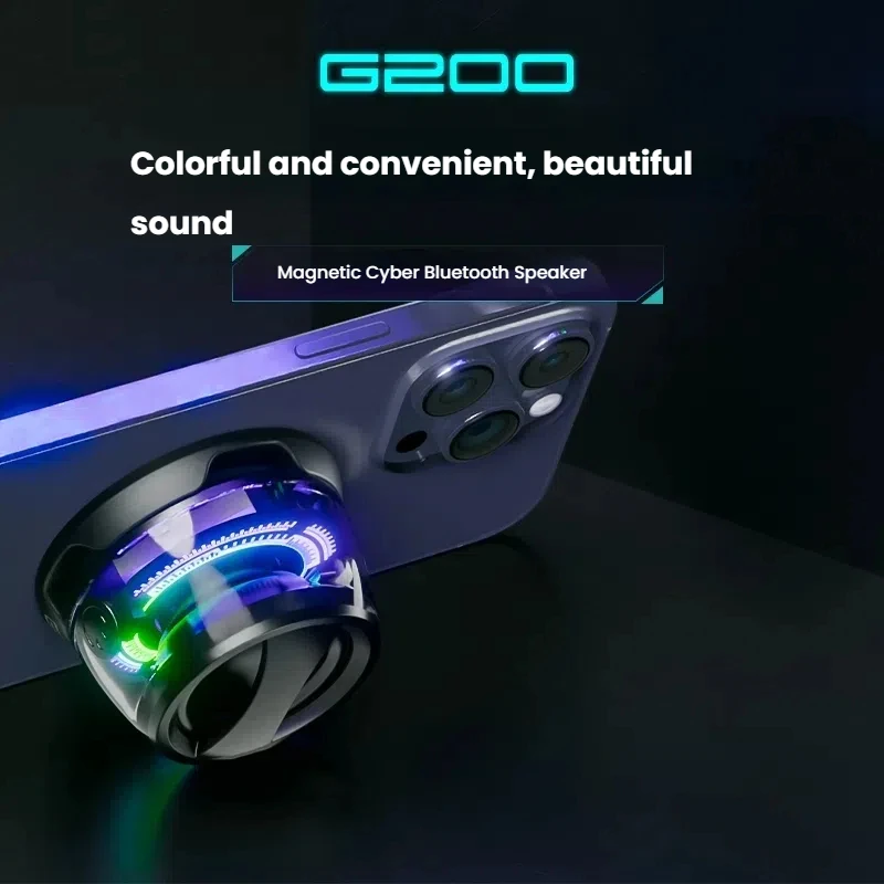 

G200 Magnetic Portable Bluetooth Speaker Mini Speaker Multi functional RGB Serial Stereo Bluetooth Speaker