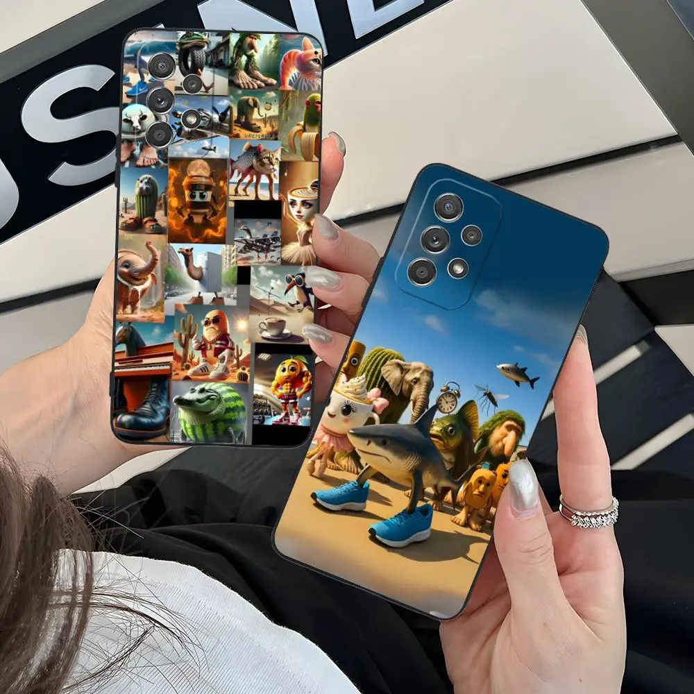 

Чехол для мобильного телефона с итальянскими животными Brainrot для Samsung Galaxy A73 72 71 70 56 55 54 53 52 36 35 34 23 16 15 5G с цветной печатью