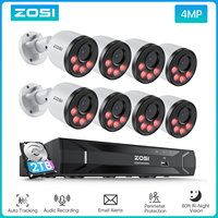 ZOSI 8CH PoE Security Camera System H.265+ 5MP 8 Channel NVR 4MP HD Outdoor PoE IP Cameras 25FPS CCTV Video Surveillance Kit