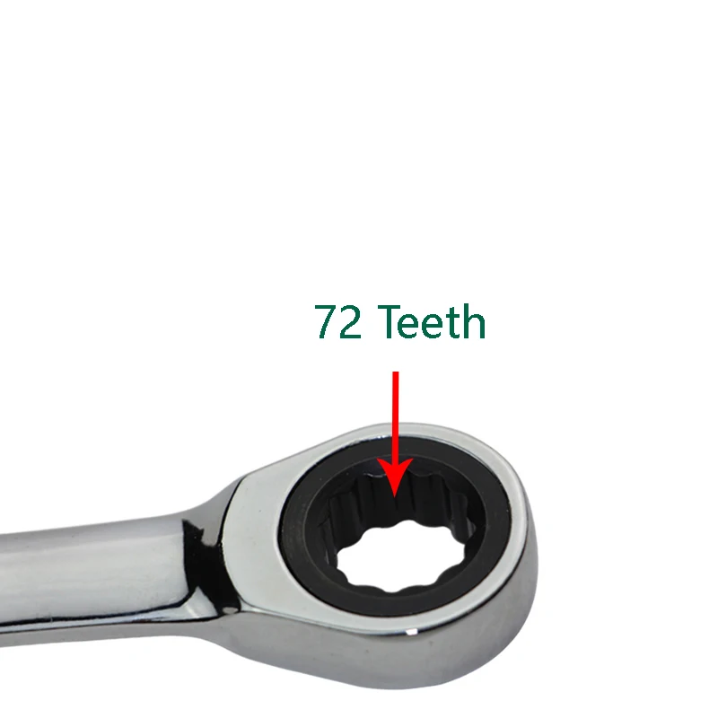 1 Stück Ratschenschlüssel Reversibler Ratschenschlüsselsatz, metrischer Ratschen-Maulschlüssel CRV Stahl-Zahnradschlüssel 72 Zähne