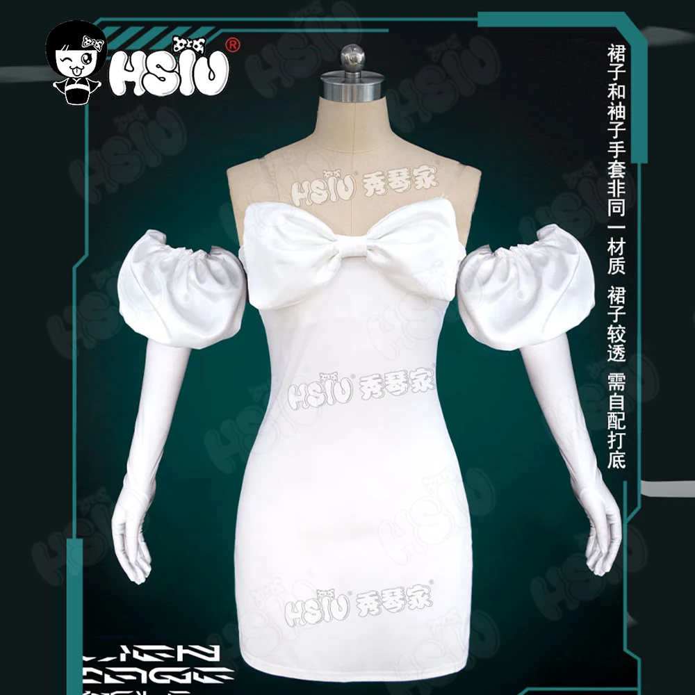 Sua Cosplay Kleding Pruik Anime Alien Podium Cosplay Kostuum Hsiu Witte Jurk Volledig Kort Zwart Haar Sua Cosplay Kleding Pruik