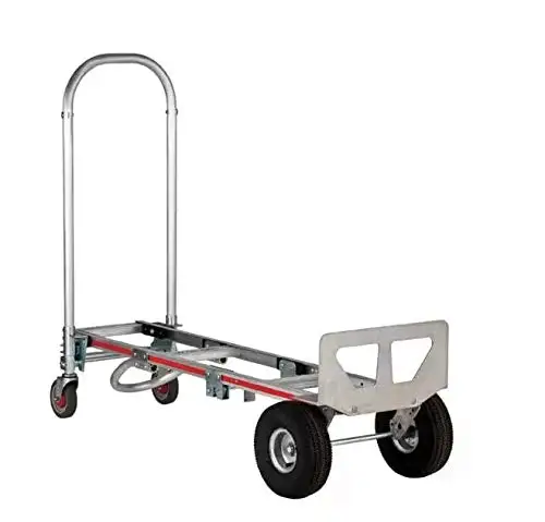 Gemini Sr Convertible Hand Truck, Pneumatic Wheels, 500 lbs Load Capacity, 61