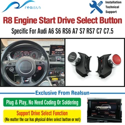 Realsun R8 Style Engine Start Stop Drive Select Steering Wheel Button For Audi A6 S6 RS6 A7 S7 RS7 C7 C7.5 A6 C8 A4 B9