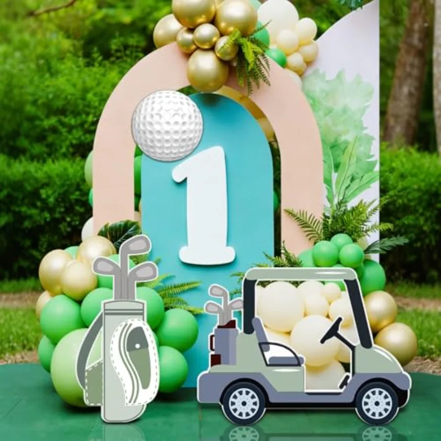 

Набор из 3-х картонных вырезных фигурок для гольф-карта, реквизит для фотозоны, украшения для дня рождения в стиле гольф, тематика «Холл-ин-он»