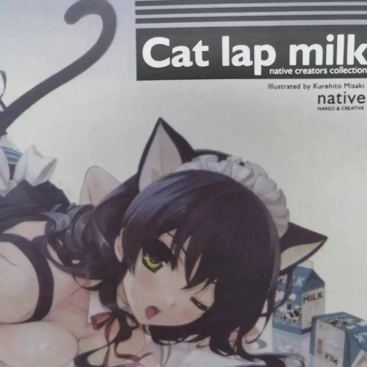 Anime Cat Lap Milk Blue And Black Cat Beautiful Girl PVC Action Figure Toy 16cm