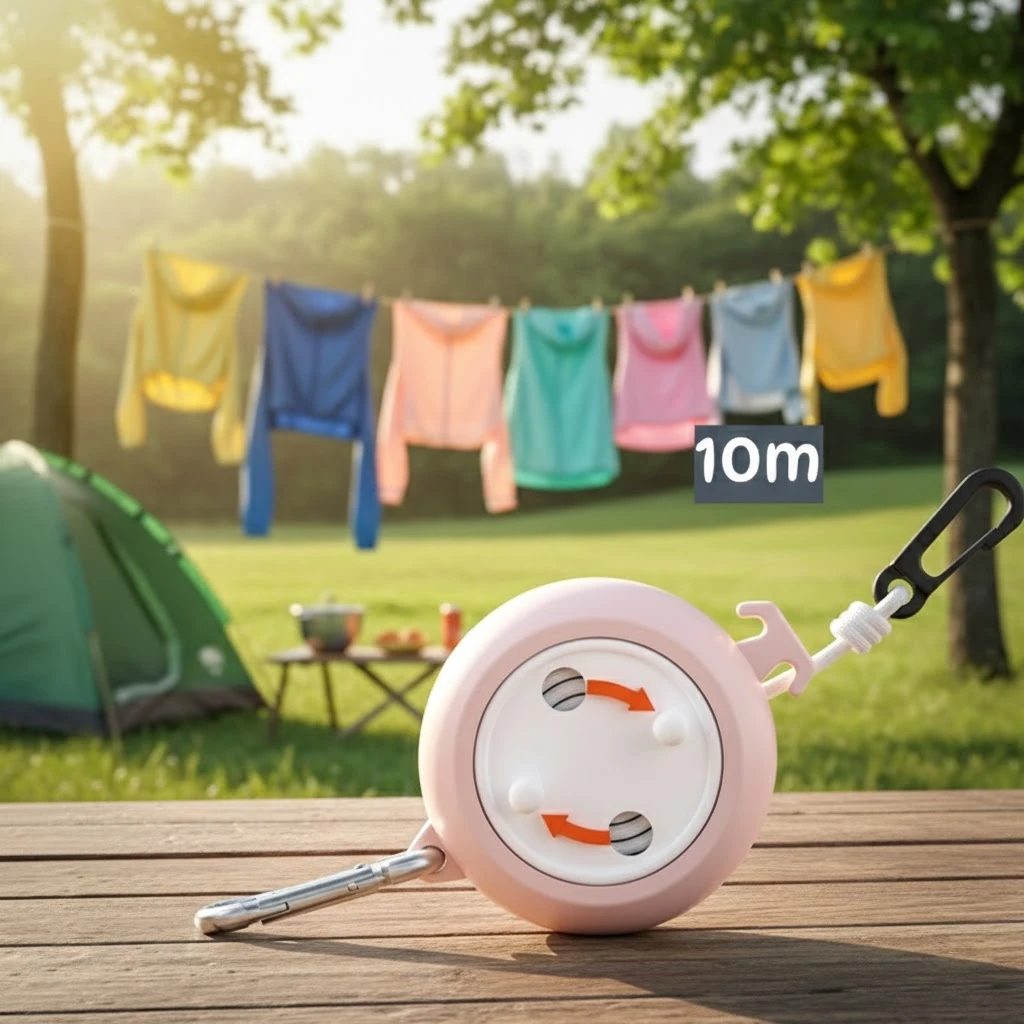 حبل غسيل محمول عالي التحمل، حبل تجفيف غسيل للسفر 50 كجم، قابل للسحب للتخييم والمشي لمسافات طويلة RV ملابس داخلية خارجية معلقة