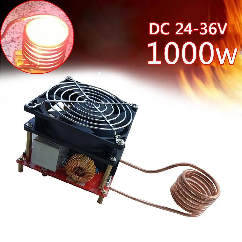 Bobina de módulo de placa de calentamiento por inducción de bajo voltaje, 1000W, 24V-36V, controlador Flyback, bricolaje, 2024