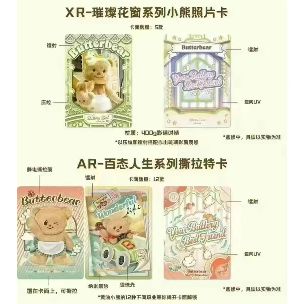 ファン向け卸売バターベアコレクションカード、特殊形状デザインの額縁入り、漫画風キュートなキャラクターカード、フェスティバルギフト