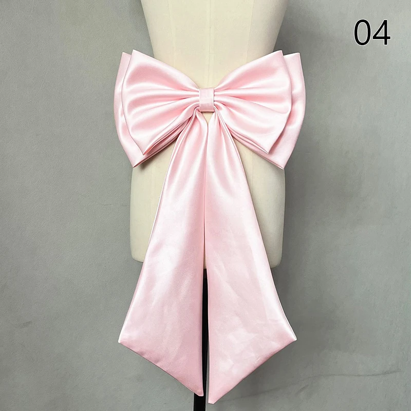 Satin Elegant Wedding Dress Bowknot Detachable Simple Large Bowknot Sashes Performance Stage Cosplay Waist Decoration