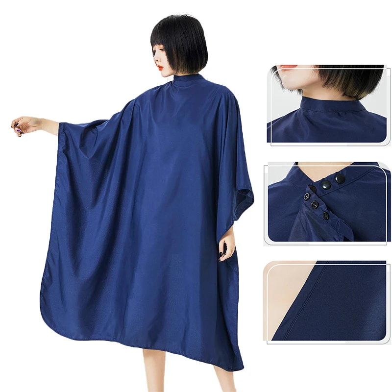 

Salon Barber Hairdressing Cape Straight Collar Button Closure Styling Apron Compact Neck No-stick Hair Customer Cloth Gown 1629