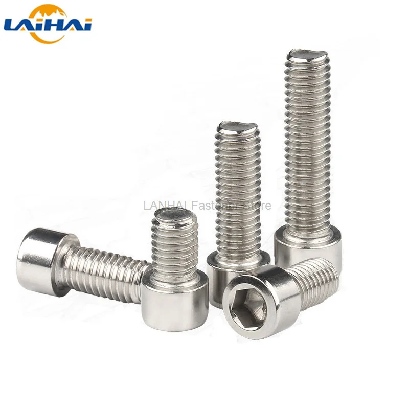 25pcs M2.5 M3 Nonstandard 304 A2 Stainless Steel Hexagon Hex Socket Cap Allen Head Screw Bolt Small Head Diameter 3.8mm 4.5mm