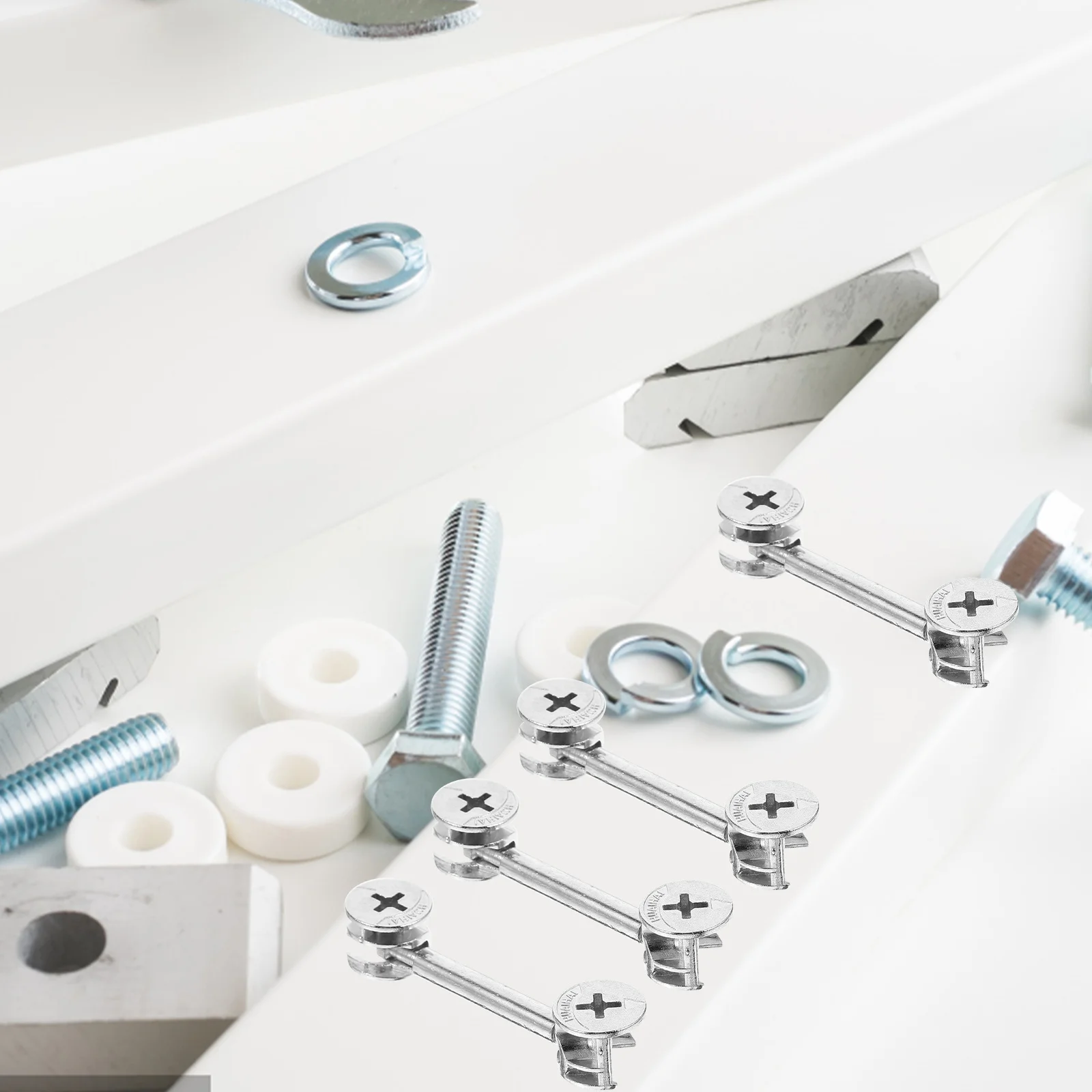 

20 Sets Cam Lock Furniture Connector Kit Dual Rod Dowels Fasten Cabinets Furniture Connecting Fasteners Easy Install