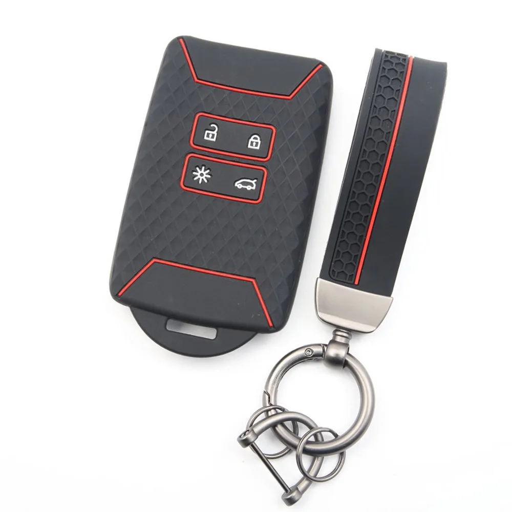 Silicone Car Key Case Cover Fob for Renault Captur Megane Talisman Espace Clio Zoe Koleos Scenic 4 Arkana Dacia Sandero Card