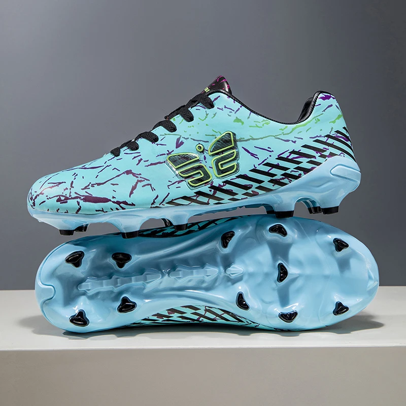 

Breathable High Top Football Boots Men Shock Absorbing Ankle Support Non Slip Rubber Studs Outdoor Lawn Match Training Shoes