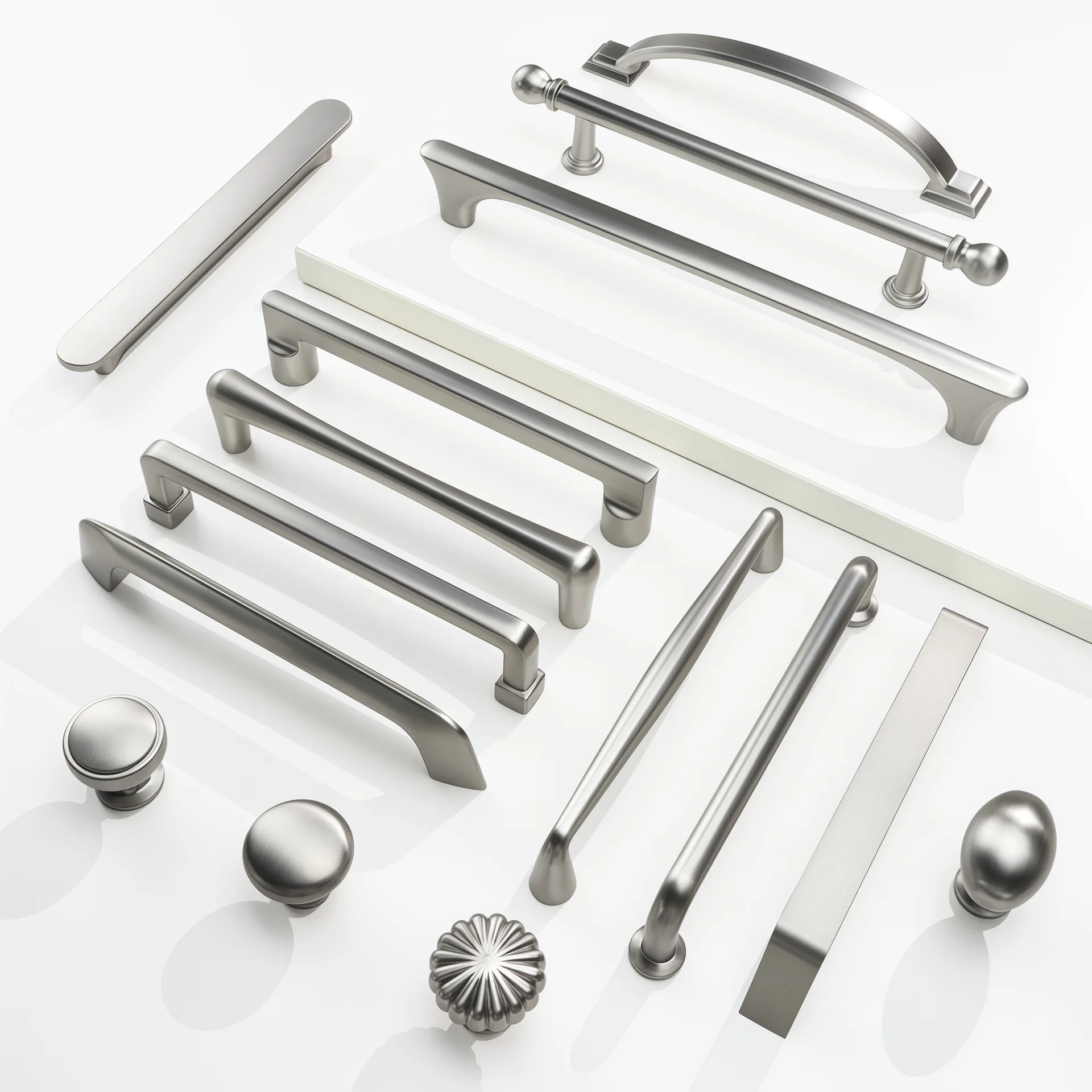 Silver Luxury Modern Wardrobe Drawer Knobs Furniture Door Handles for Bedroom Dresser Nightstand Kitchen Cabinet