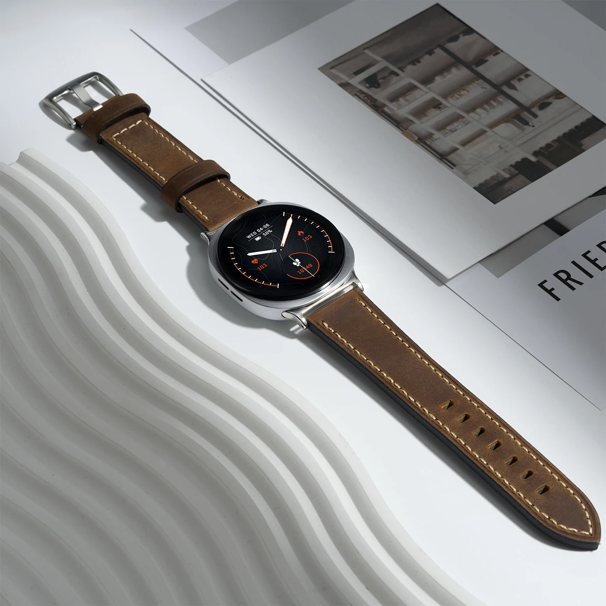 삼성 갤럭시 워치 8/8 클래식 44/40/46mm 가죽 시계줄, 워치 7 울트라/울트라 2025용 교체 스트랩