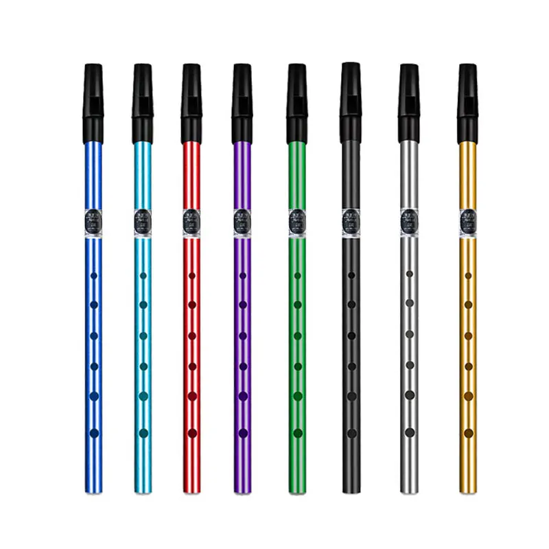 C/D Key 6 Holes Metal Flute Irish Tin Whistle Flute Ireland Woodwind Musical Instrument Mini Penny Whistle Beginners Accessories