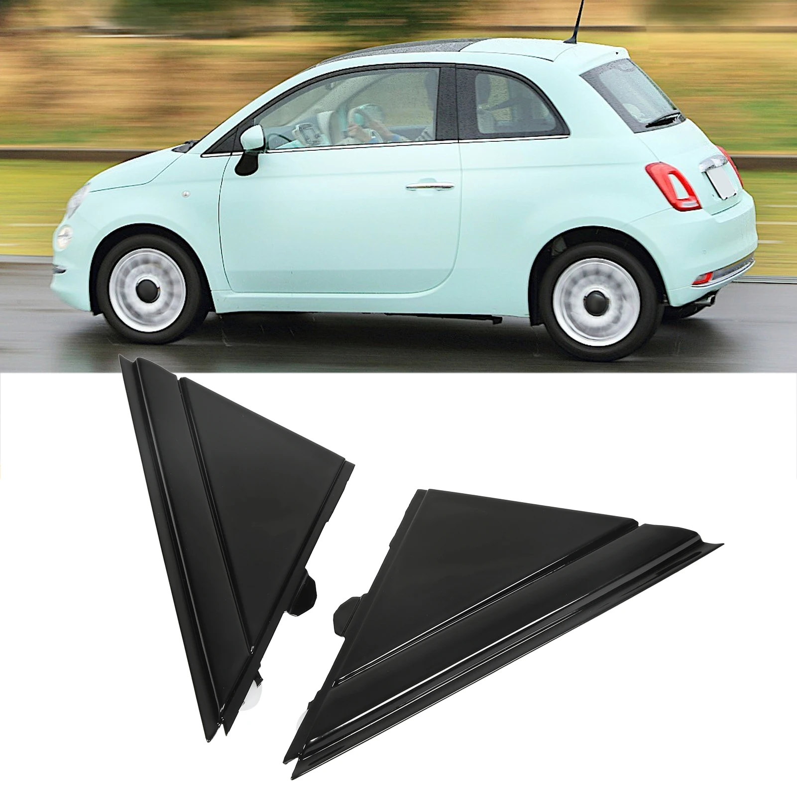 

Car Door Mirror Flag Cover 1SH17KX7AA Wing Mirror Triangle Plate Trim Replacement For FIAT 500 2012‑2017