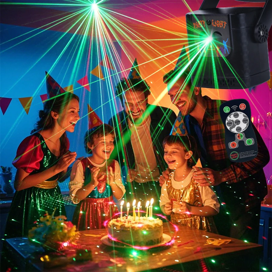 YSHR10 R & G تأثير DJ ديسكو ضوء 60 أنماط جهاز عرض ليزر فلاش بار الرقص غرفة نوم حفلة عيد ميلاد عيد الميلاد الديكور مصباح #4