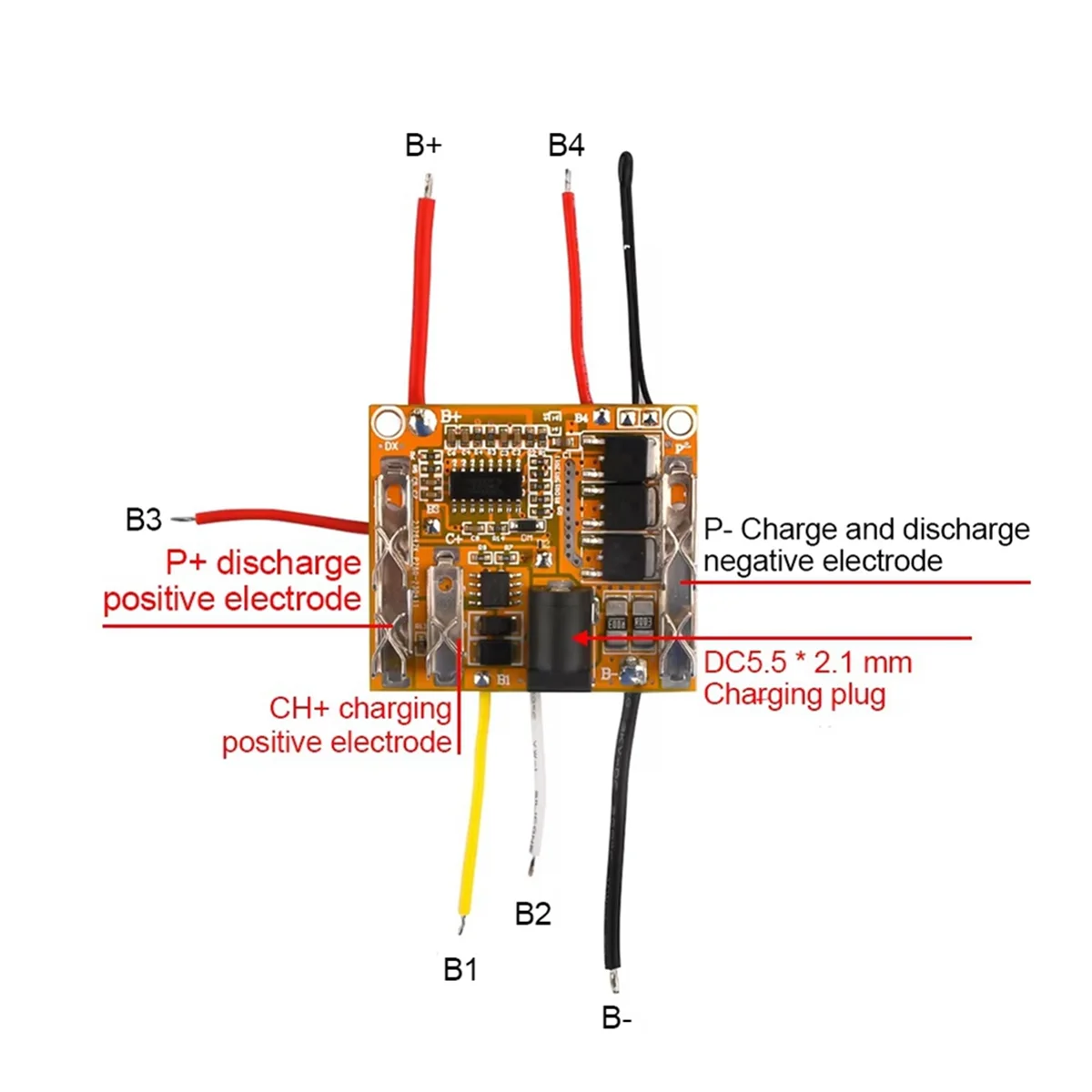 B02B-5S 19V 21V 18650 Li-Ion Battery Charging Protection Board Overshoot Auto Recovery Charg Board PCM PCB BMS for Power Tool