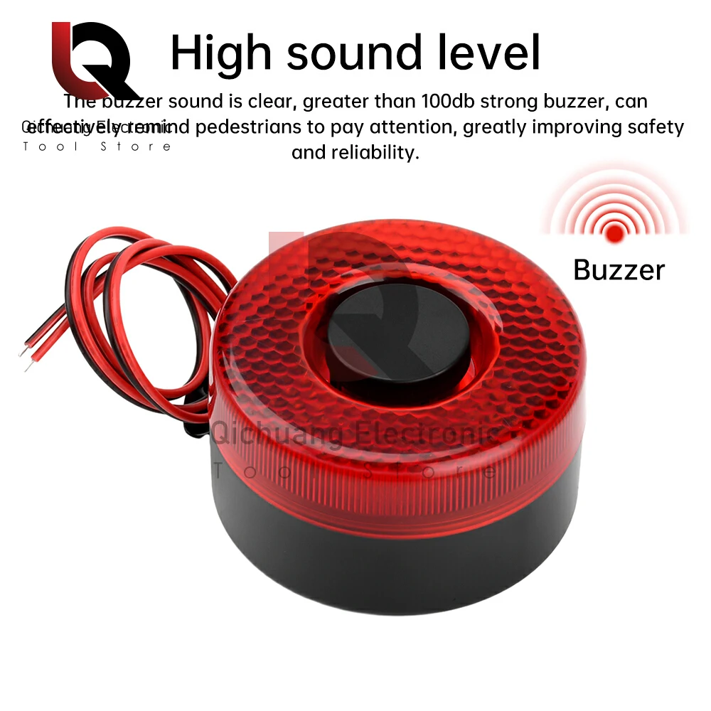 DC 12V-24V 105dB Автоматическая предупреждающая сирена Звуковой сигнал Резервная сигнализация Рожки со светодиодным звуковым сигналом обратного воздуха для автомобиля BX102098