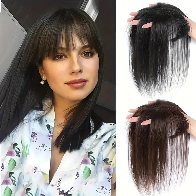 

10 inch synthetic hair toupee straight clip in hair extension improve hair volume hair topper women hair pieces