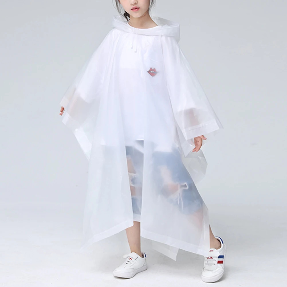 

2PCS Children Backpack Raincoat EVA Material Lightweight Waterproof Practical Outdoor Camping Poncho White Color