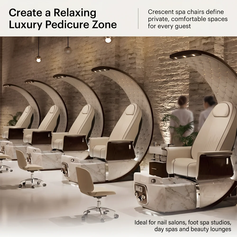 Beauty Salon Nail Luxury Modern Beauty Nail Salon Discharge Pump plumbing Whirlpool Foot Spa Manicure Pedicure Chair
