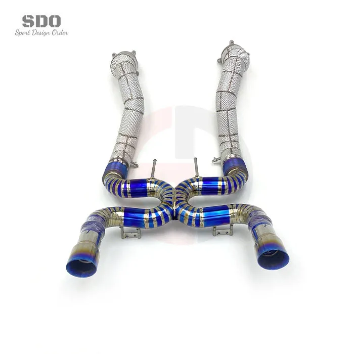 OEM Down Pipe No Cat and Titanium Catback Full Exhaust for  720s 4.0 2017-2019 Stainless Steel Heat Shield Down Pipe