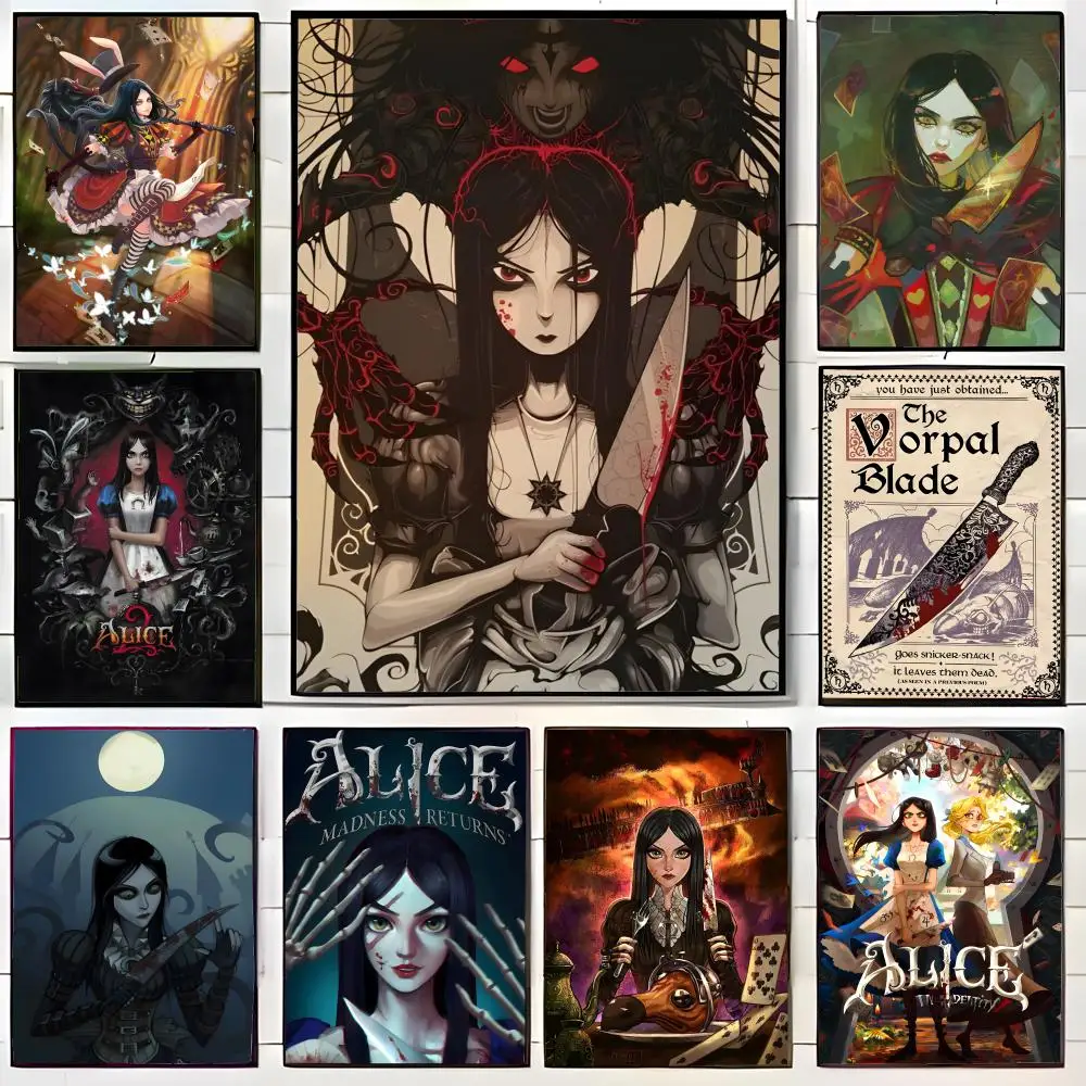 game art poster A-Alice Madness Returns Poster Wall Art Print Decorative Mural Home Decor Gift Unframed