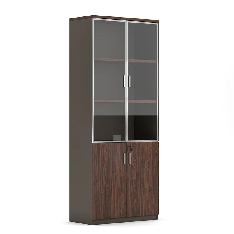 Office Furniture File Cabinet Bookcase Wooden Locker Floor-to-ceiling Data Cabinet 2m Glass Door