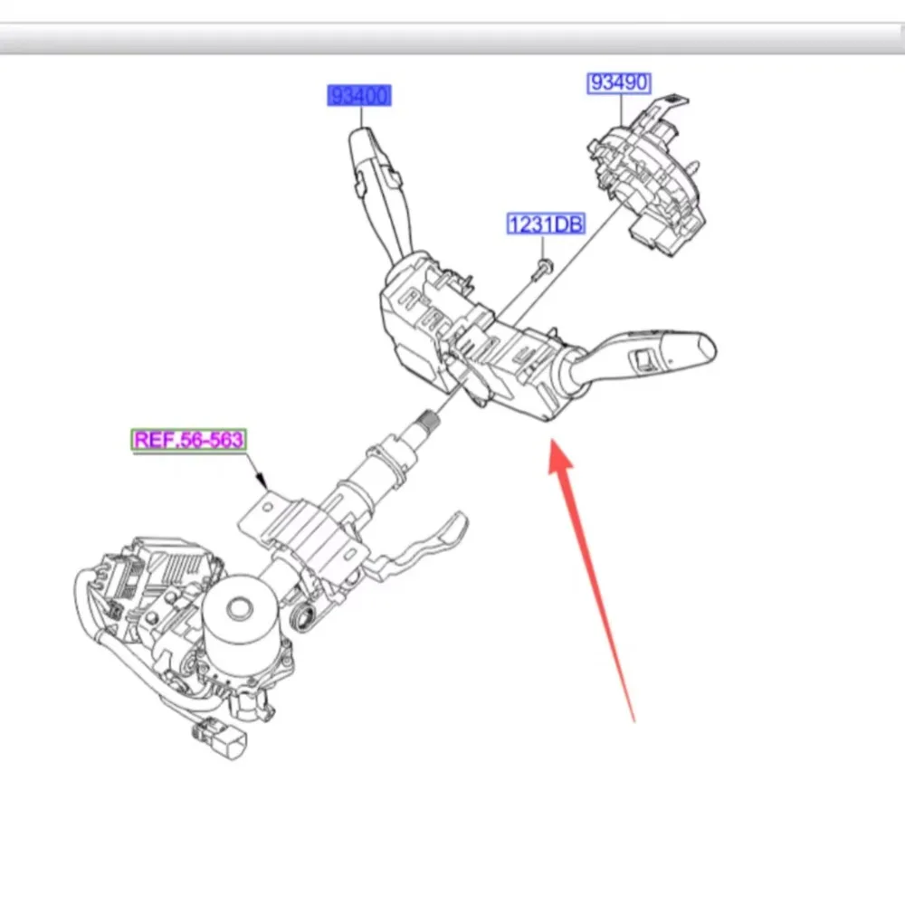 مفتاح متعدد الوظائف 93400C1800 مفتاح إشارة الانعطاف مفتاح مجموعة إضاءة السيارات لشركة هيونداي سوناتا/هجينة 2014-2017 #3