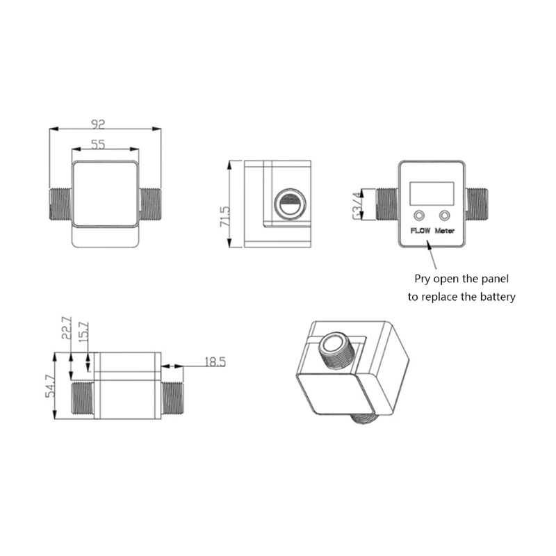 Pengukur Aliran Turbin Digital Penghitung Tampilan Digital untuk Mengukur Mesin Minyak Tanah Bensin 2.3-3.3V Dropship
