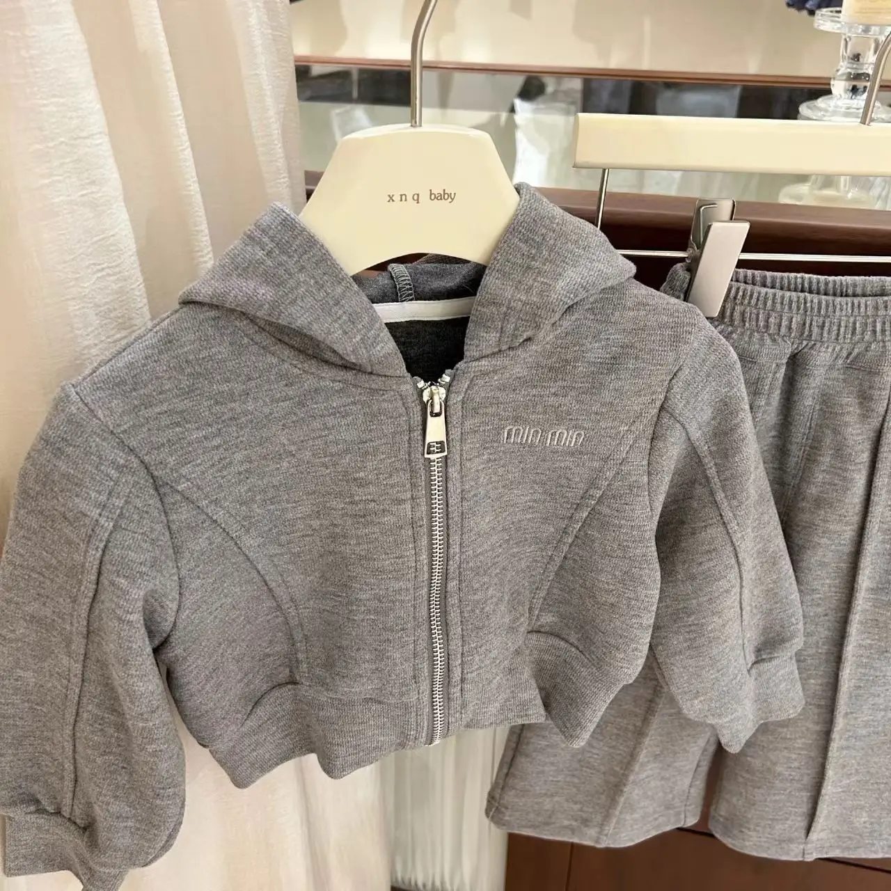 Spring Autumn Girl Sets Baby Fashion Personality Exercise Hooded Hoodie and Wide Leg Pants Two Price Sets