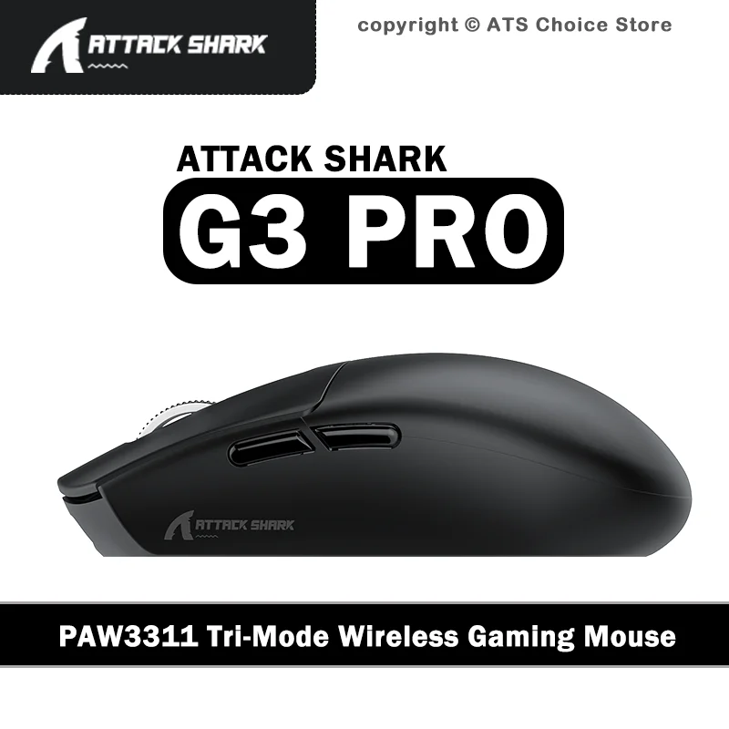ATTACK SHARK G3 PRO Wireless Gaming Mouse PAW3311 25000 DPI 1000Hz RGB Magnetic Charging Dock 62g Lightweight Bluetooth Tri-Mode