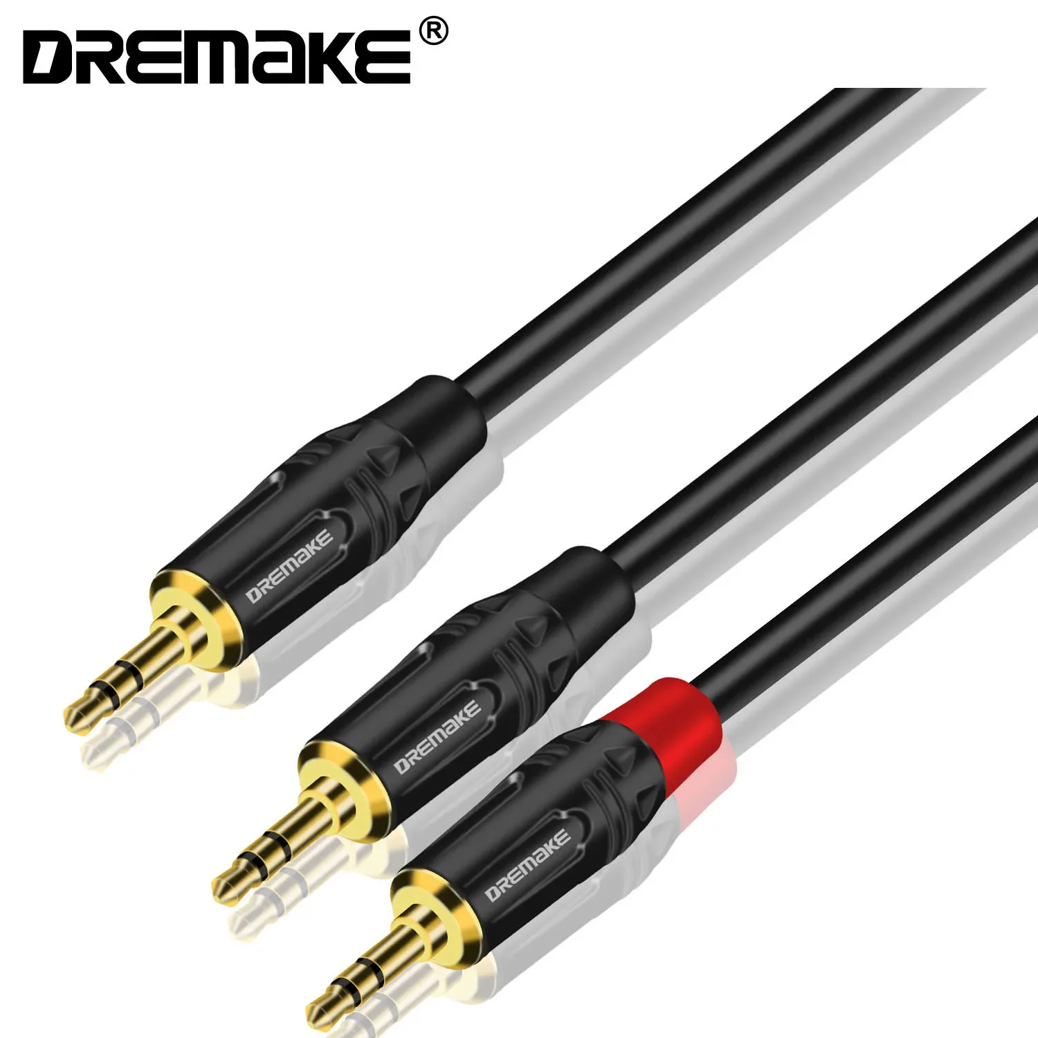 

DREMAKE Dual TRS 3.5mm Jack To 3.5mm Male To Male Gold-plated Stereo Audio Cable Jack 0.2m 0.5m 1m 2m 3m Aux Cable