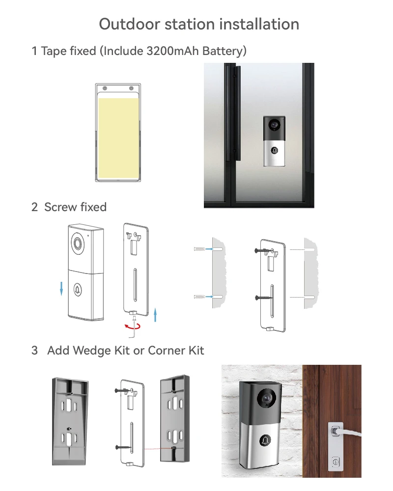 Videoportero inalámbrico para apartamento, pantalla de 7 pulgadas, teléfono con cámara HD, timbre, sistema de seguridad para el hogar, Panel de