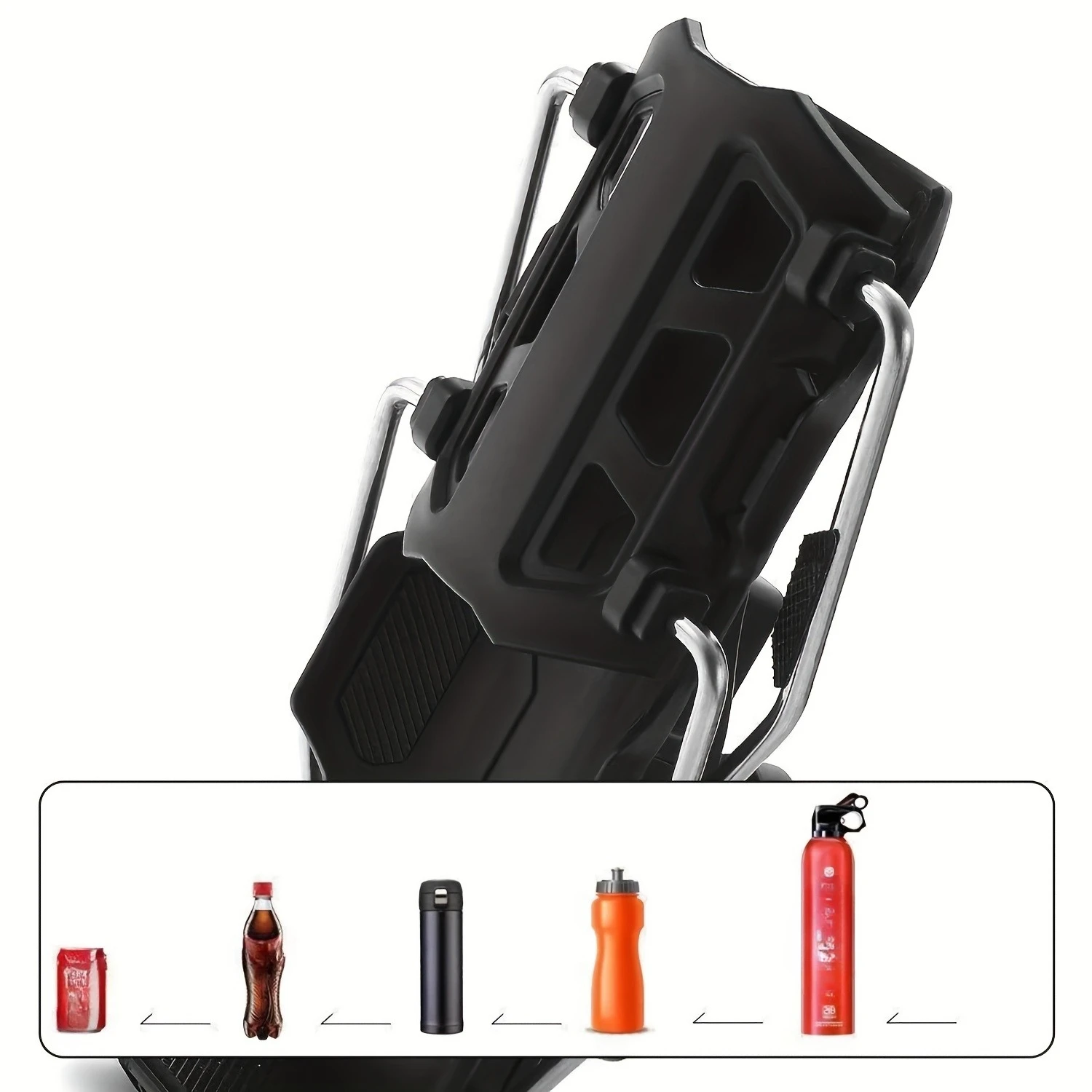 Motorcycle Water Bottle Holder - Heavy-Duty Adjustable Clamp (0.6-1.56
