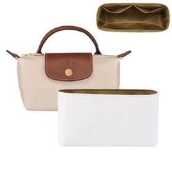 Organizador de bolsas para Longchamp, Mini bolsa mediana, monedero de inserción, bolsa de almacenamiento de papel Dupont, Color blanco con bolsillo, nuevo