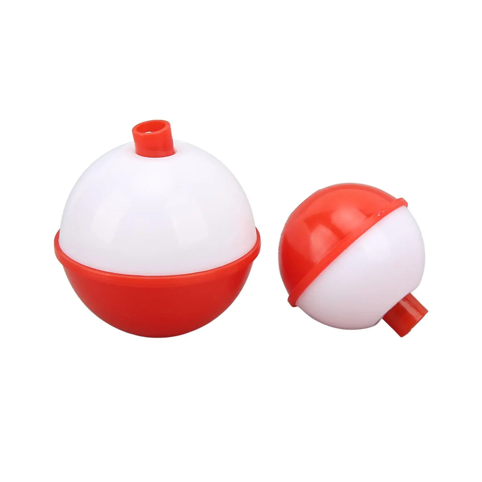 Flotteurs de pêche en plastique rouge et blanc, lot de 50 pièces de 4cm/5.25cm de diamètre