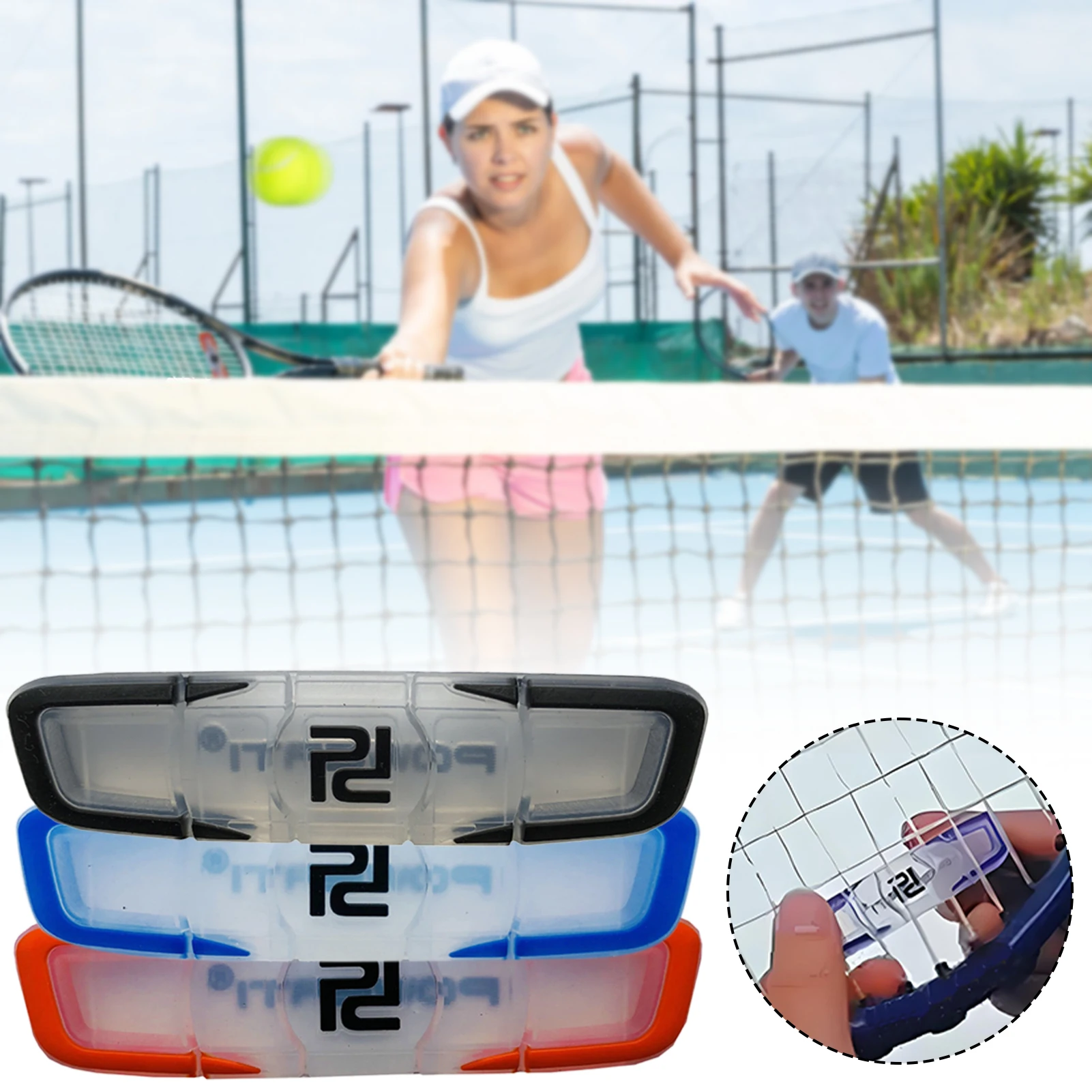 3pcs Tennis Racket Shock Absorbers,Transparent Silicone Strip Shock Absorbers,Tennis Racquetball Accessories,For Tennis Player