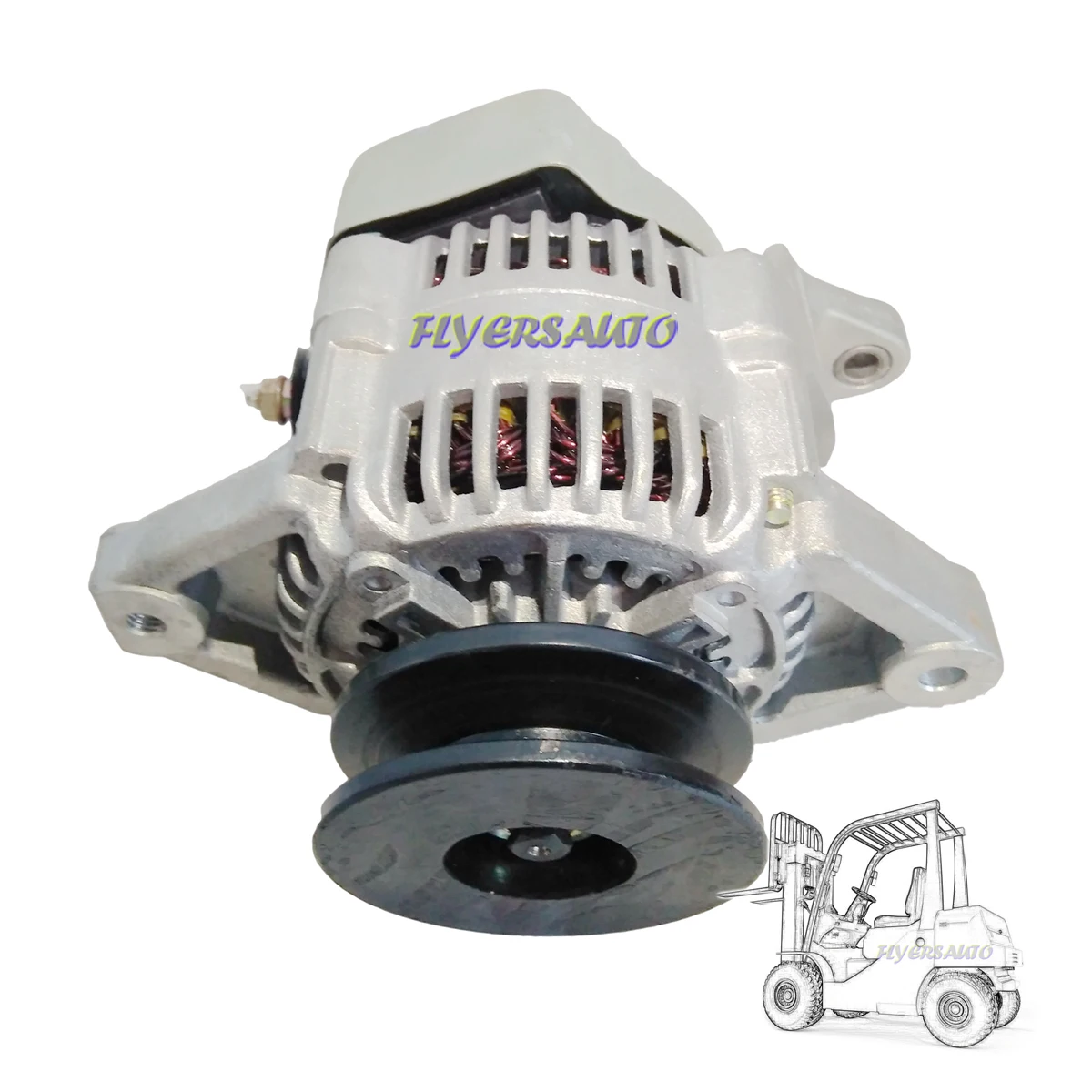 NEW 50A 12V  27070-23040-71 ALTERNATOR FITS TOYOTA FORKLIFT 2J ENGINES 5FD-23 5FD-25 2J 86-07 # FLYERSAUTO FORKLIFT PARTS