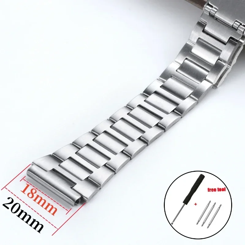 Watch Band for Casio F-91W 18mm Stainless Steel Strap for F105 F108 A158W A168 AE1200 AE1300 Replacement Watchstrap Metal Band